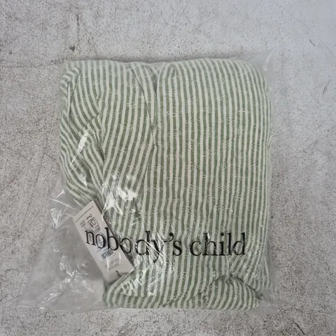 BAGGED NOBODY'S CHILD SLEEVELESS STARLIGHT MIDI DRESS IN GREEN STRIPE SIZE UK 6