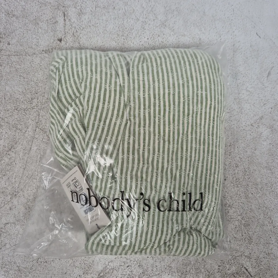 BAGGED NOBODY'S CHILD SLEEVELESS STARLIGHT MIDI DRESS IN GREEN STRIPE SIZE UK 6