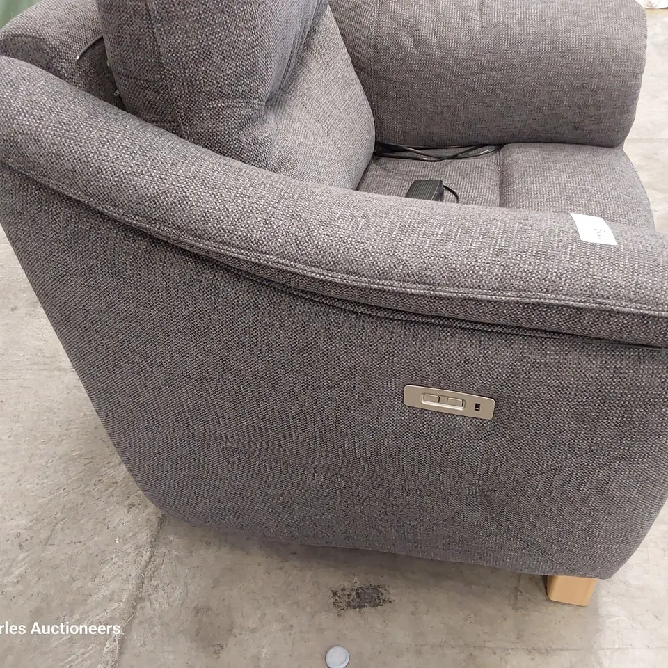 QUALITY BRITISH DESIGNER G PLAN JACKSON POWER RECLINING EASY CHAIR ROCHE SLATE FABRIC 