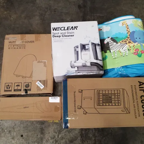 PALLET OF ASSORTED PRODUCTS INCLUDING TOILET SEATS, HAND SAW, AIR COOLER, SPOT & STAIN DEEP CLEANER, KIDS POOL