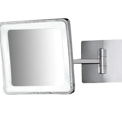 BOXED HULL LIGHTING LOW ENERGY 3X MAGNIFICATION ILLUMINATED LED BATHROOM VANITY MIRROR WALL MOUNTED SQUARE SINGLE-SIDED  19.5CM H X 32CM D