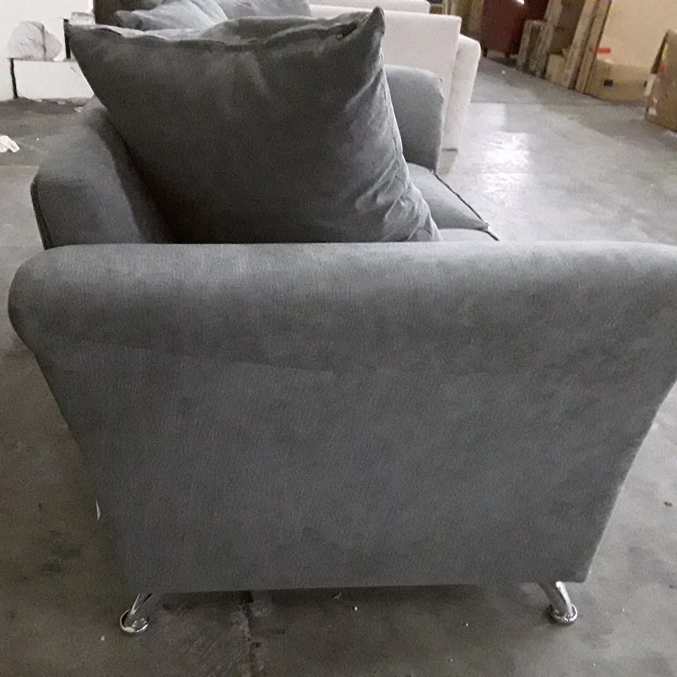QUALITY DESIGNER 2 SEATER SOFA - GREY FABRIC