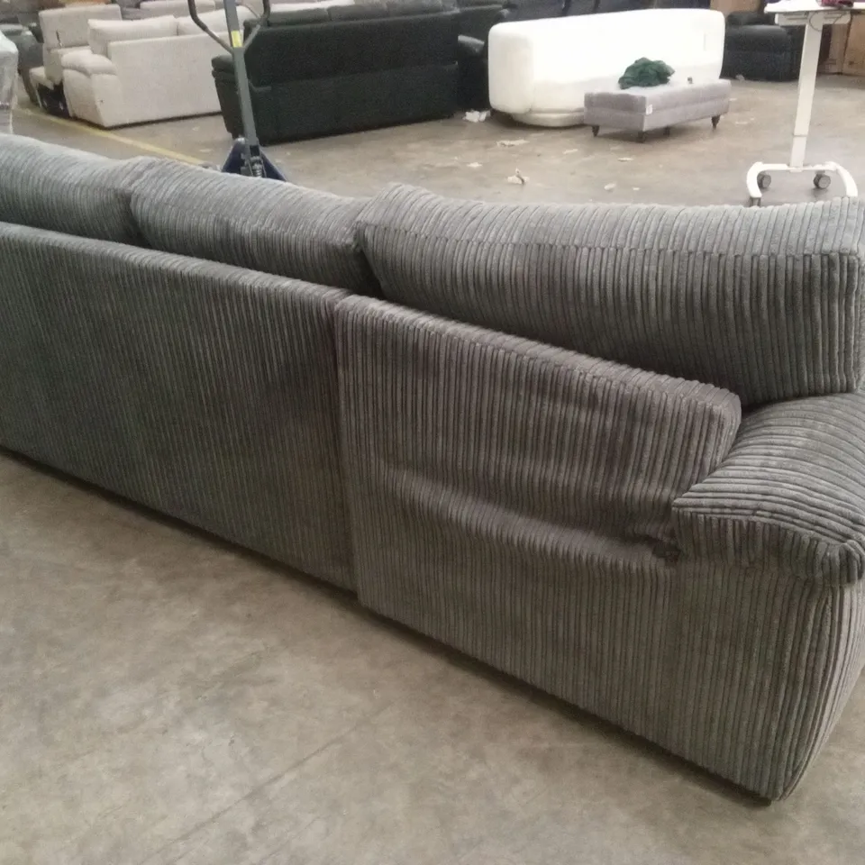 AMALFI STANDARD BACK FABRIC LEFT HAND 3 SEATER CHAISE SOFA - CHARCOAL RRP £899