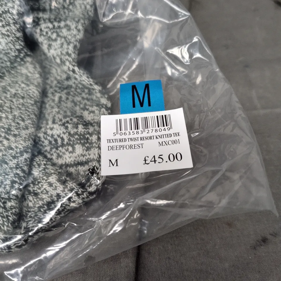 BAGGED CREW CLOTHING COMPANY KNITTED TEE DEEP FOREST MEDIUM 