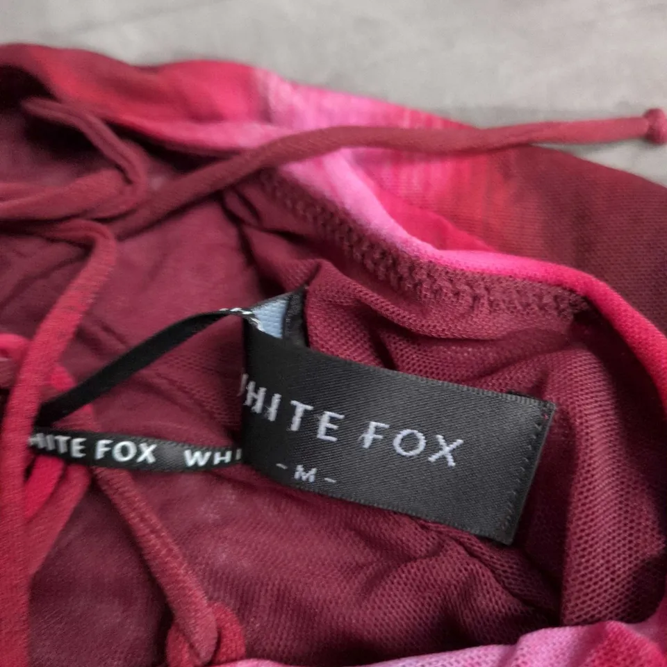 WHITE FOX WOMEN'S DRESS – PINK GRADIENT BEAD EMBELLISHMENT, SIZE M 