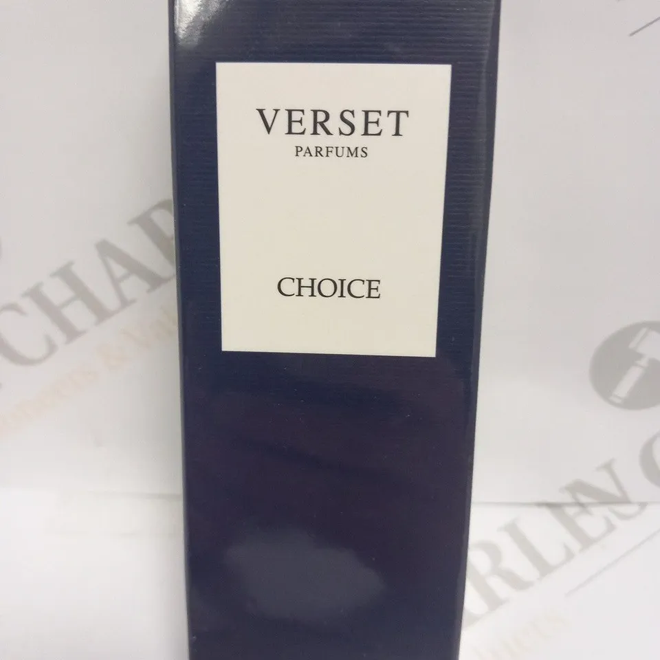 BOXED AND SEALED VERSET PARFUMS CHOICE EAU DE PARFUM 50ML