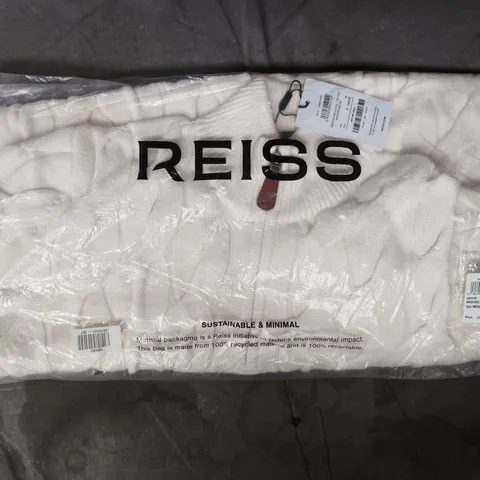 BAGGED REISS LONG SLEEVE HALF ZIP SWEATER IN WINTER WHITE SIZE MEDIUM