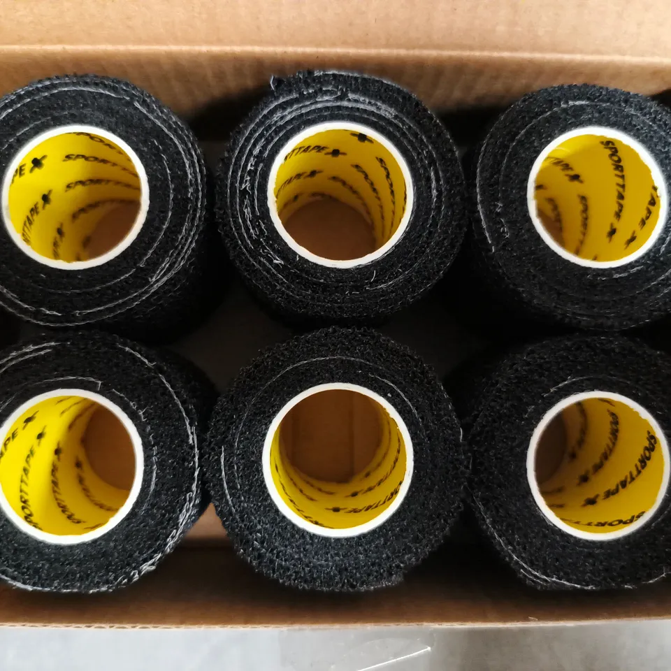 SPORTTAPE FOORBALL SOCK WRAP 6 PACK IN BLACK
