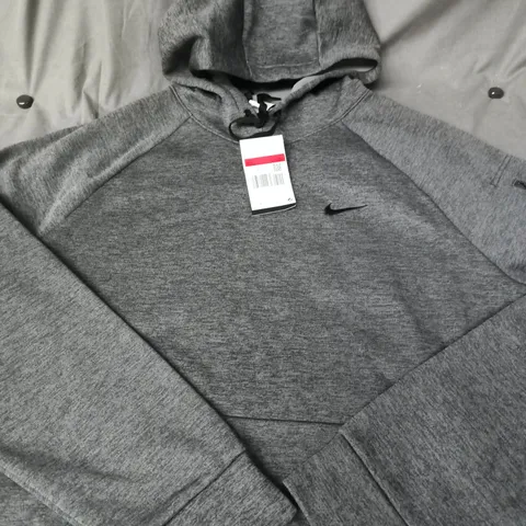 NIKE GREY FLEECE HOODIE - SIZE LARGE 