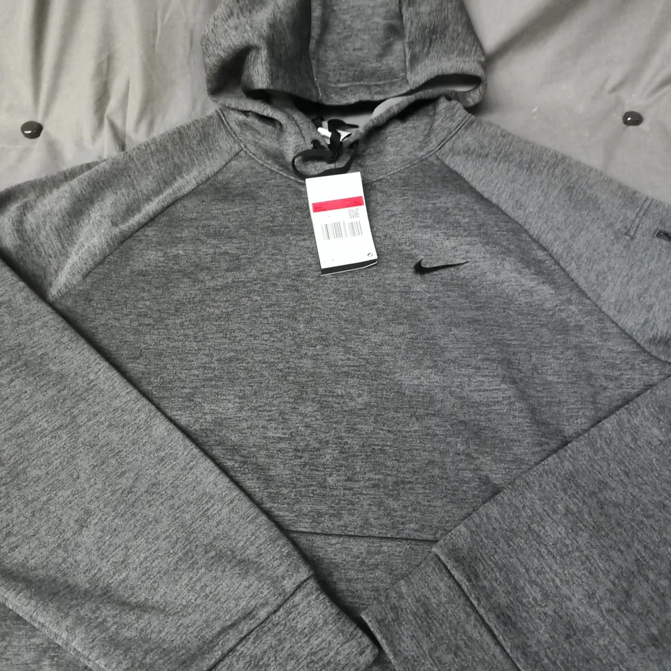 NIKE GREY FLEECE HOODIE - SIZE LARGE 