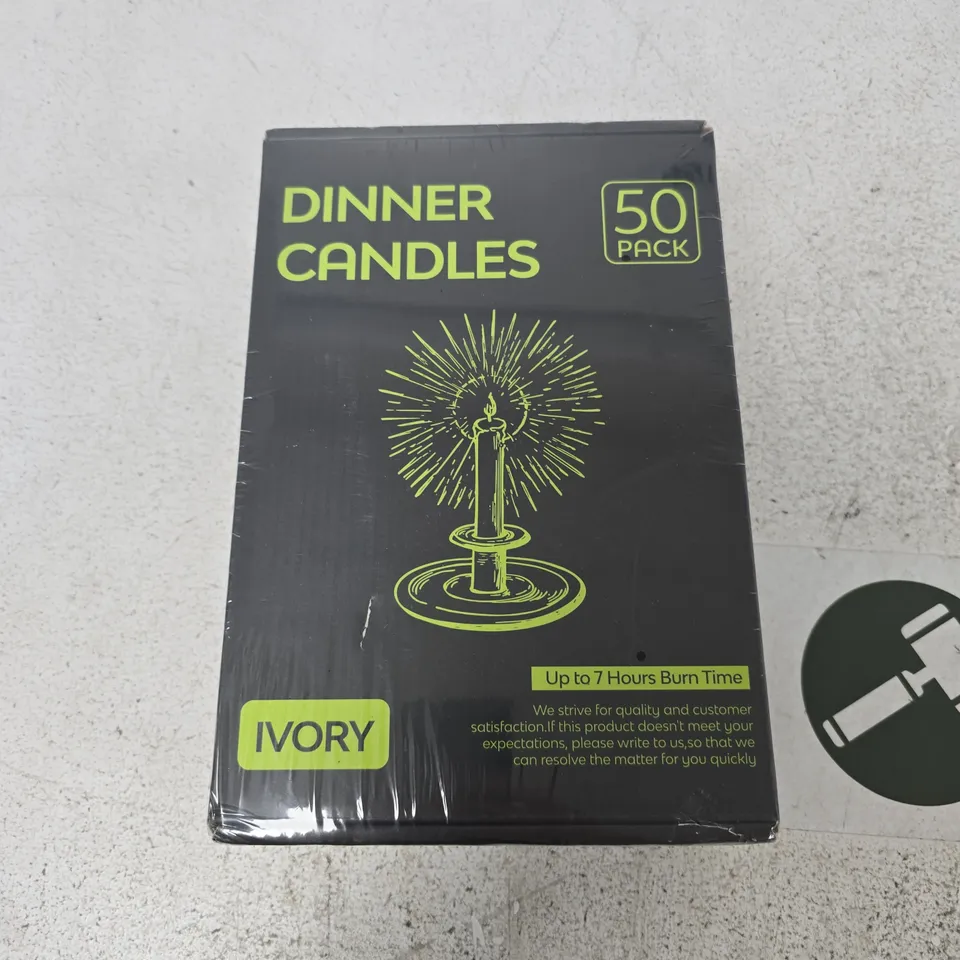 DINNER CANDLES – IVORY, PACK OF 50