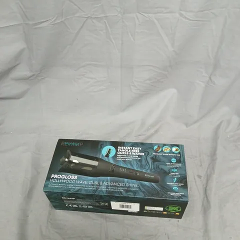 REVAMP PROGLOSS HOLLYWOOD WAVE CURL & ADVANCED SHINE CURLING WAND – BOXED