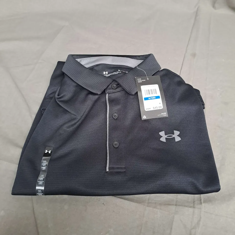 UNDER ARMOUR BLACK LOOSE POLO SHIRT - SIZE XL