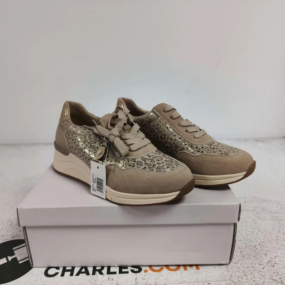 SHOES BY EMMA SHOREDITCH BEIGE TRAINERS SIZE 5 BOXED