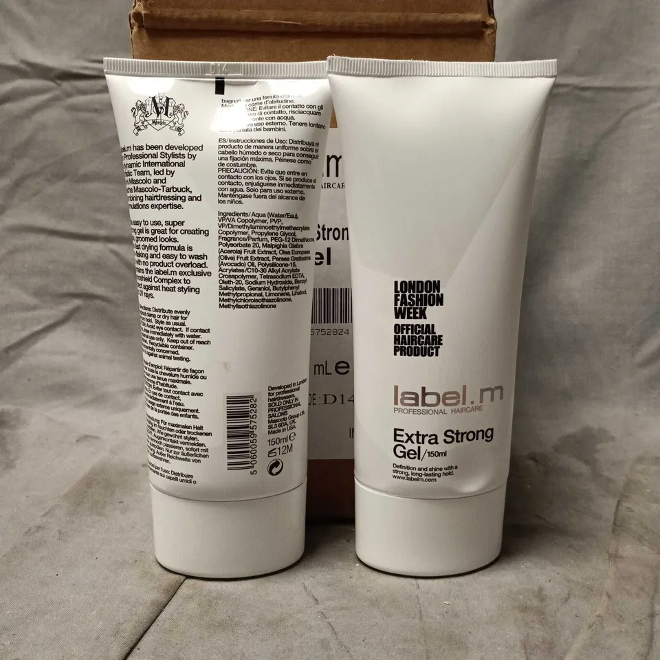 LOT OF 6 LABEL.M EXTRA STRONG HAIR GELS - 6 X 150ML