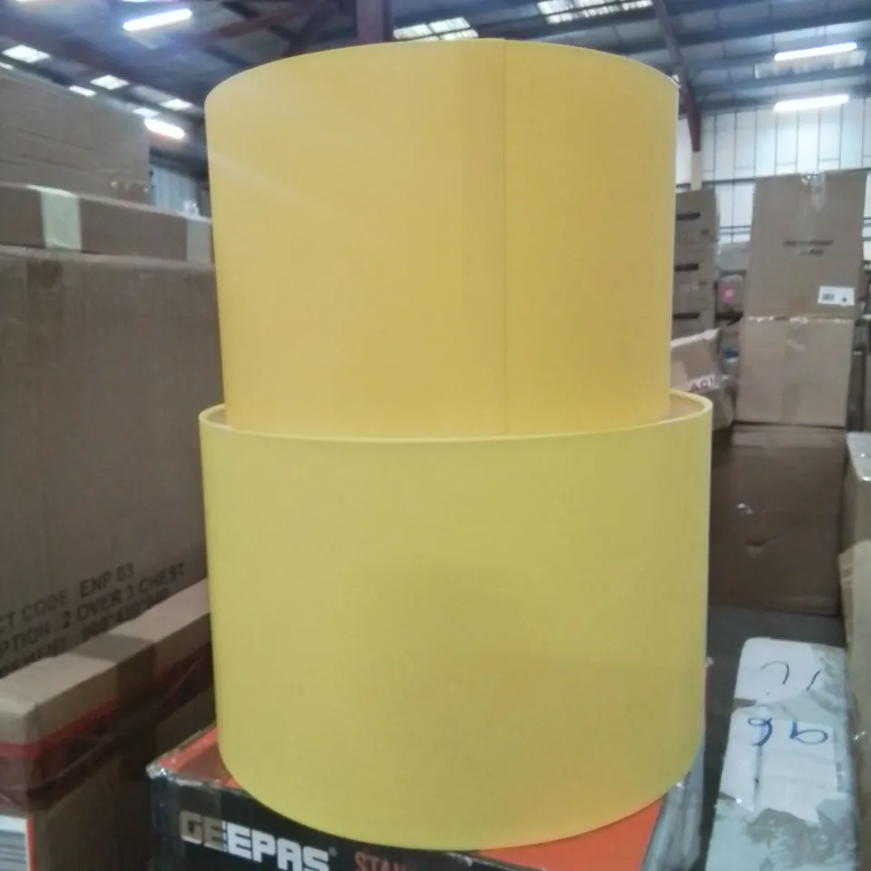 SET OF 2 YELLOW DRUM LAMP SHADES