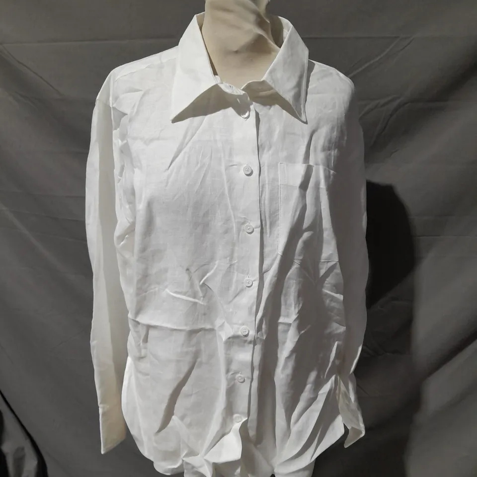 JIGSAW LINIEN SHIRT WHITE SIZE 8 