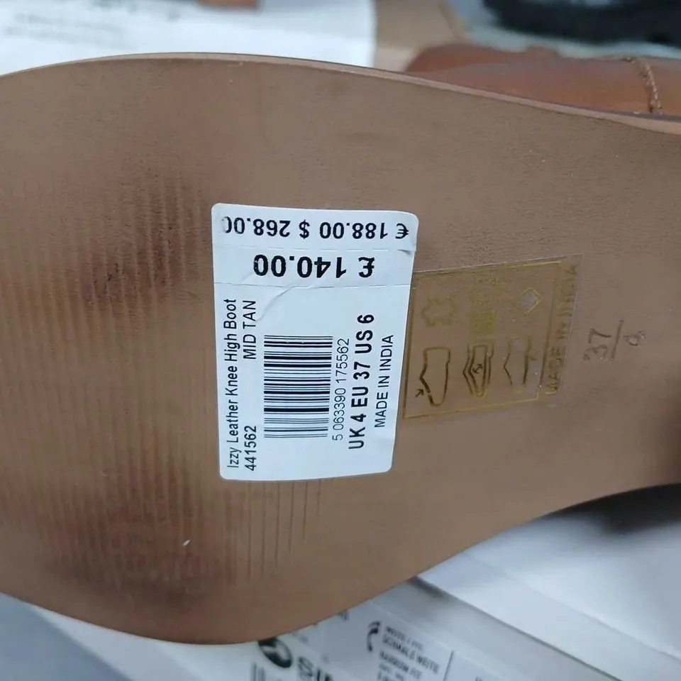 WHITE STUFF  IZZY LEATHER KNEE HIGH BOOT – MID TAN (EU 37) UK 4
