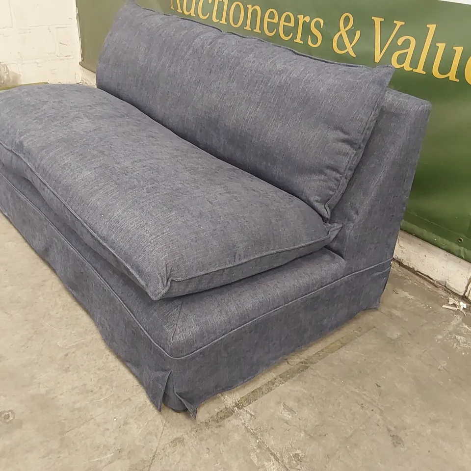 QUALITY DESIGNER 3 SEATER UPHOLSTERED SOFA - BLUE