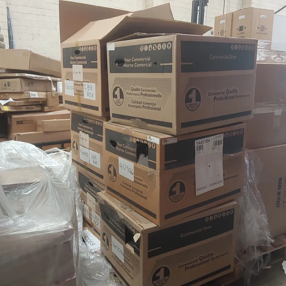 PALLET CONTAINING A LARGE QUANTITY OF ASSORTED COMMERCIAL MICROWAVE PARTS