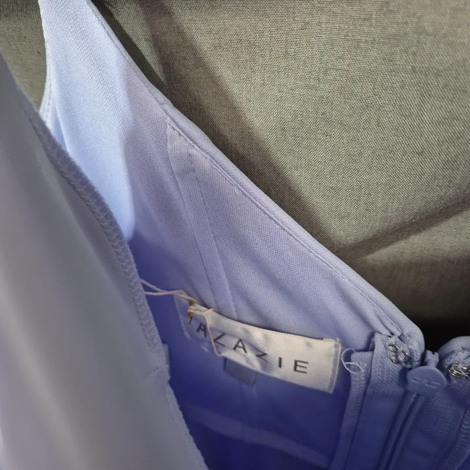 AZAZIE LIGHT BLUE WRAP-STYLE EVENING DRESS (BRIDESMAID) SIZE M