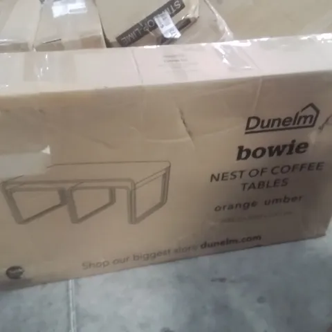 BOXED BOWIE NEST OF COFFEE TABLES ORANGE UMBER