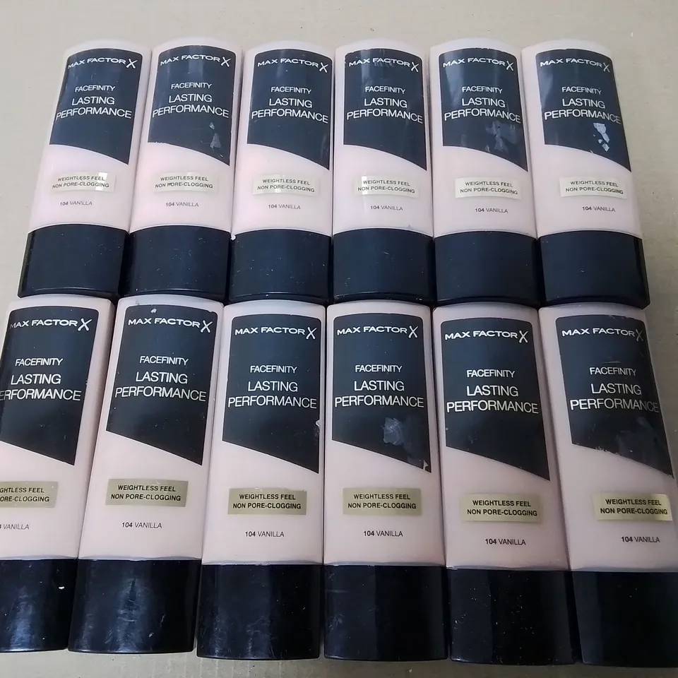 LOT OF 12 MAX FACTOR X FACEFINITY LASTING PERFORMANCE - 104 VANILLA