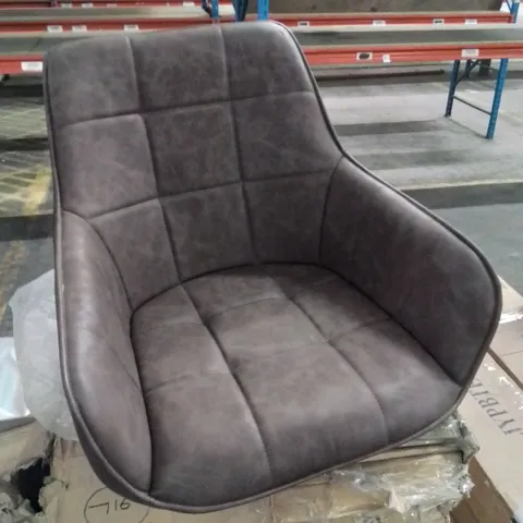 BOXED DANYL SET OF TWO BROWN PU LEATHER DINING CHAIRS (1 BOX)