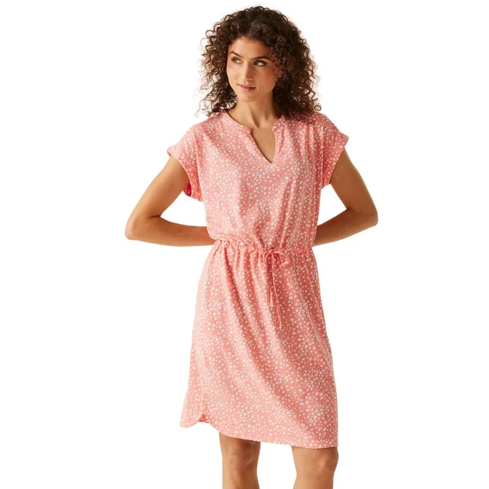 REGATTA WOMENS BAYLETTA UV PROTECT DRESS SHELL PINK POLKA DOT STRIPE SIZE 8