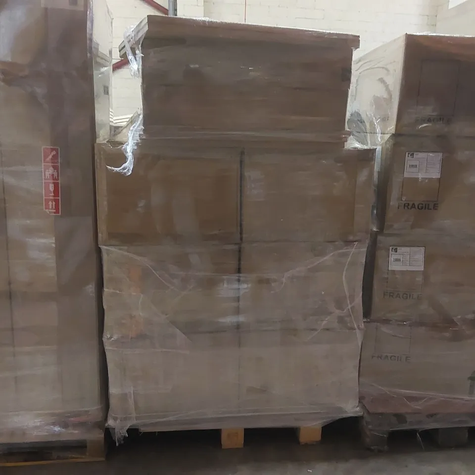 PALLET CONTAINING A LARGE QUANTITY OF ASSORTED BATHROOM FURNITURE PARTS INCLUDING: SAVENA SINGLE DRAWER VANITY BASES ECT