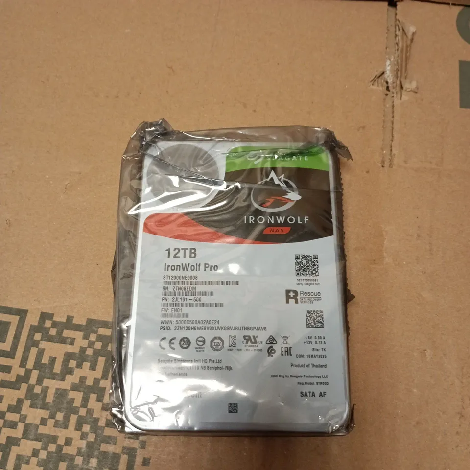 SEAGATE IRONWOLF PRO NAS 12TB HDD – ST1200NE0008, SEALED IN ANTI-STATIC BAG