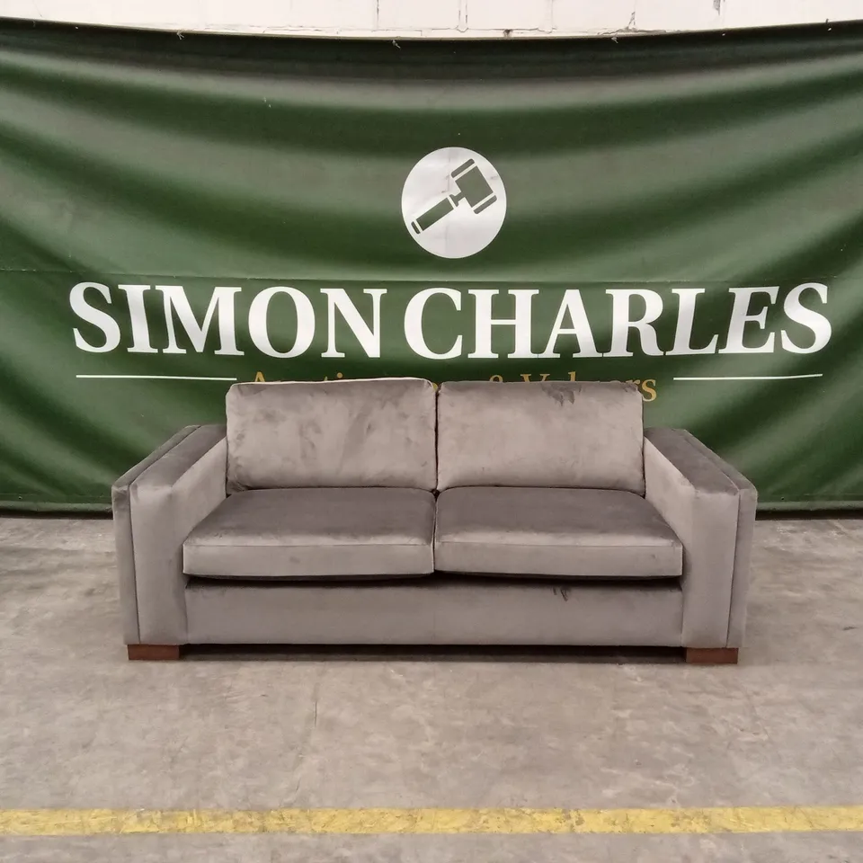 MADISON 3 SEATER SLATE VELVET SOFA