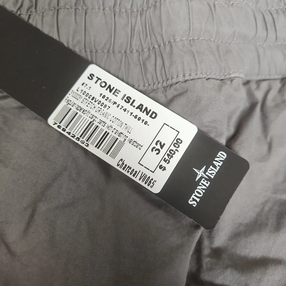 STONE ISLAND SLIM CARGO TROUSERS – GREY, WAIST 32