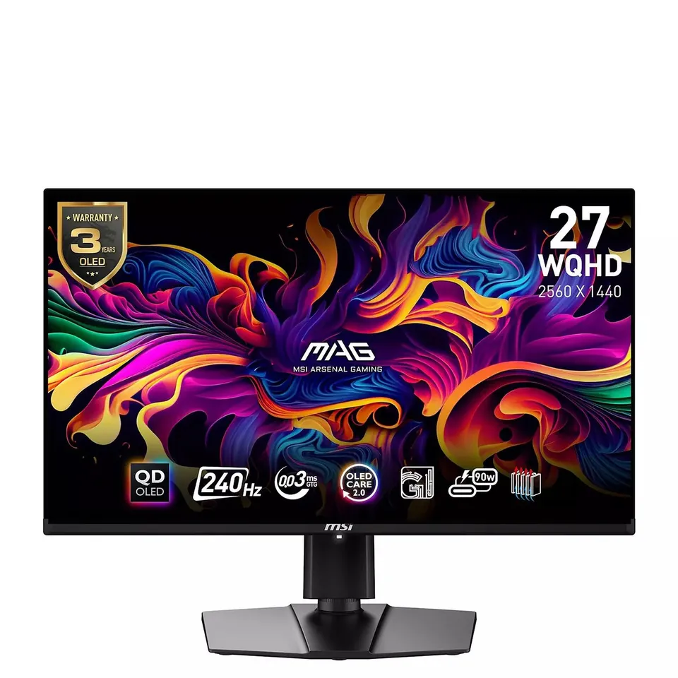 BOXED MSI MAG 271QPX QD-OLED E2 27-INCH, WQHD, 240HZ, ADAPTIVE-SYNC GAMING MONITOR RRP £749