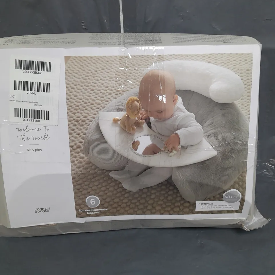 BOXED MAMAS & PAPAS WELCOME TO THE WORLD SIT & PLAY IN GREY