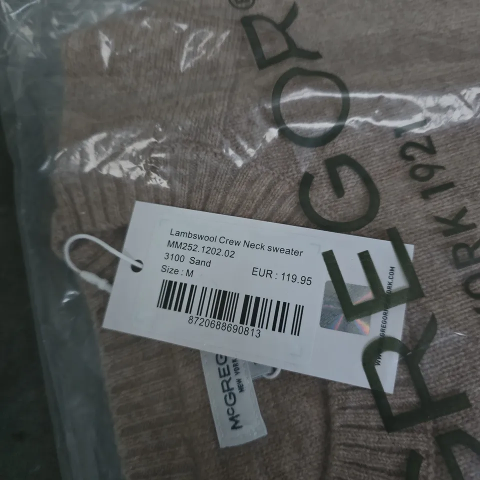 MCGREGOR LAMBSWOOL CREW NECK SWEATER – SAND, SIZE M