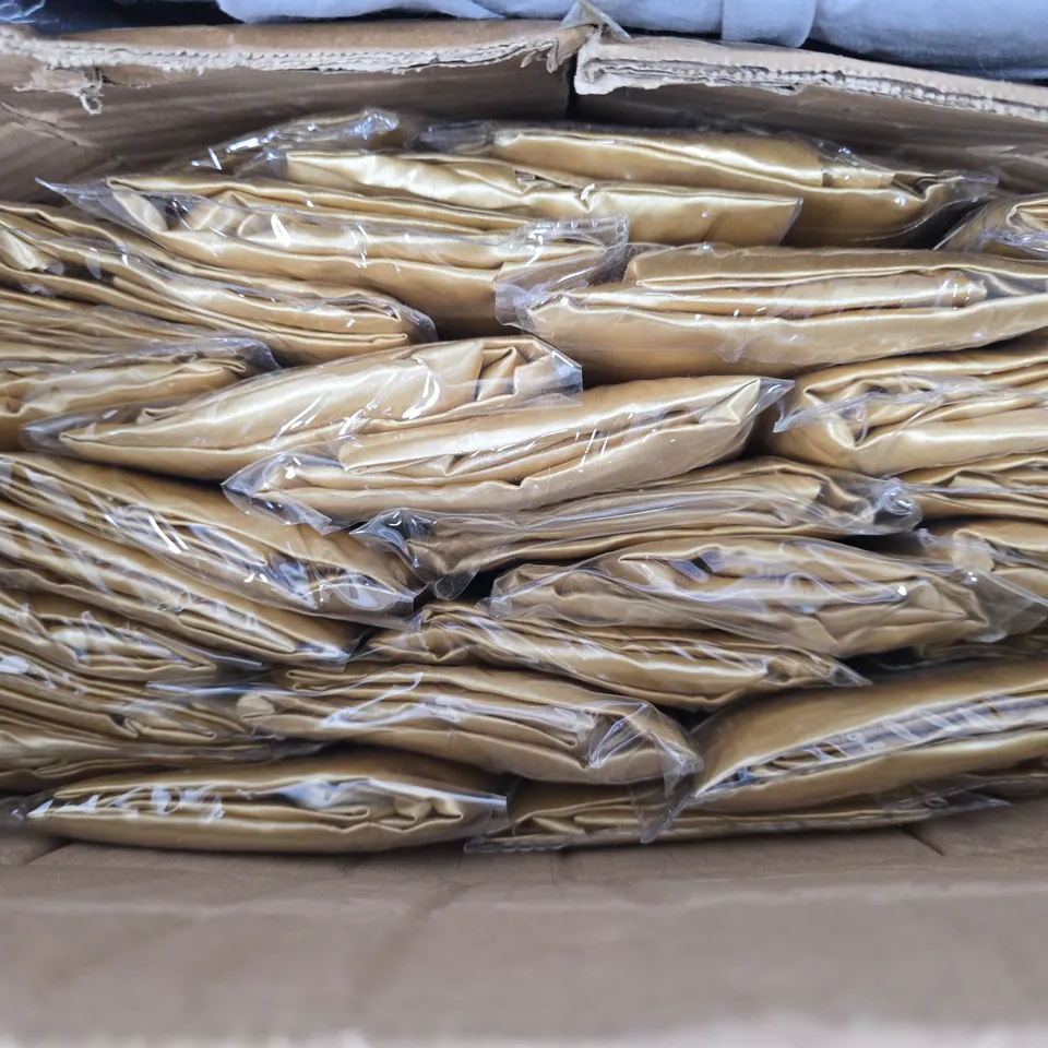 APPROXIMATELY 60 ASSORTED GOLD COLOUR PILLOW CASE PAIRS - COLLECTION ONLY