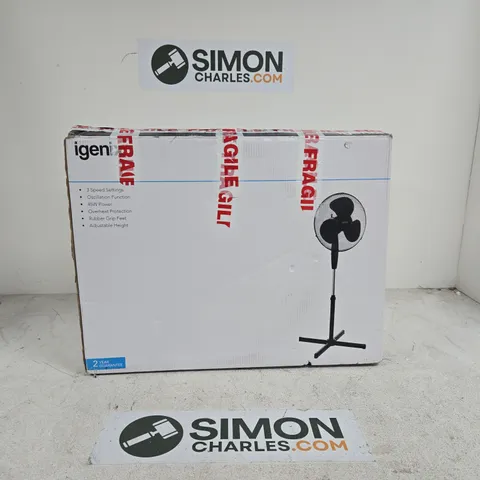 IGENIX BLACK 16" PEDESTAL FAN BOXED