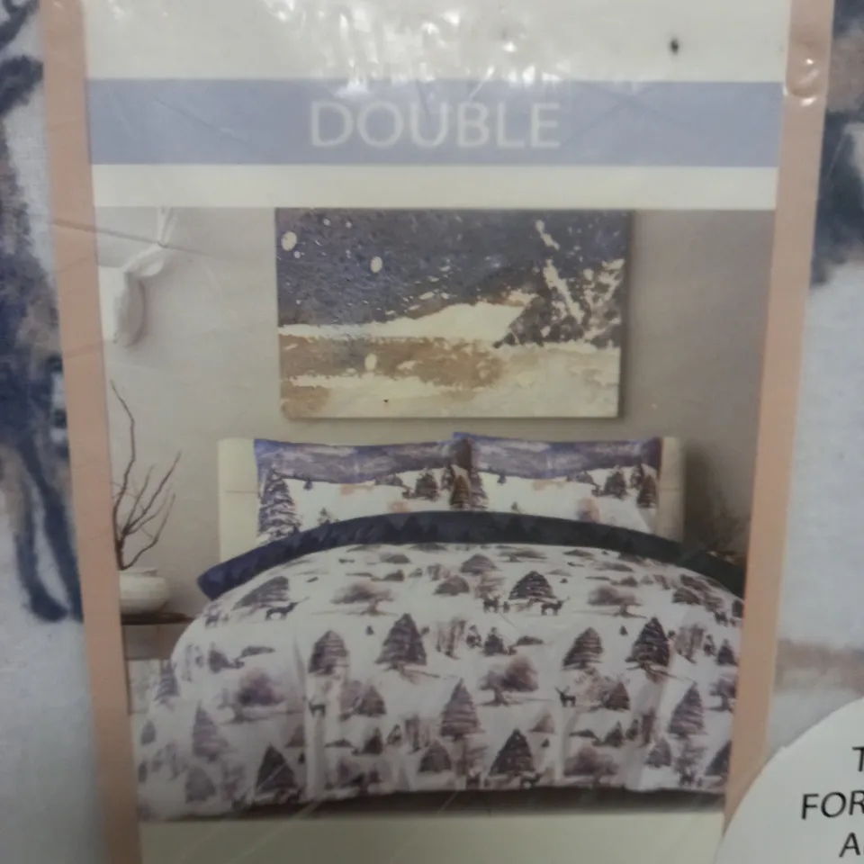 SLEEPDOWN COSY COLLECTION DOUBLE DUVET SET - WINTER SCENE