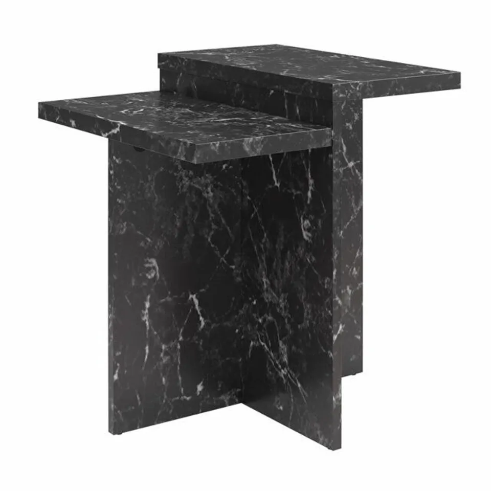 BOXED CED ACCENT TABLE FAUX MARBLE - ONYX (1 BOX)