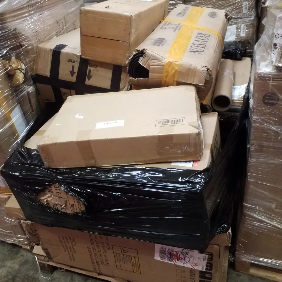 PALLET CONTAINING ASSORTED PRODUCTS INCLUDING SHOWER CHAIR, GREY HARD SHELL SUITCASE & MOBILE AIR CONDITIONER