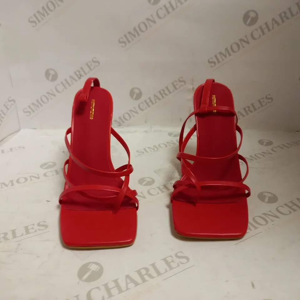 PRETTYLITTLETHING RED HEELS IN SIZE 9 