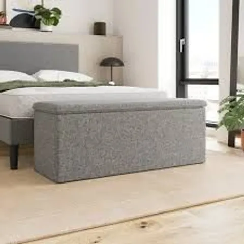 BOXED OLTON TEXTURED END OF BED STORAGE OTTOMAN - CHARCOAL (1 BOX)