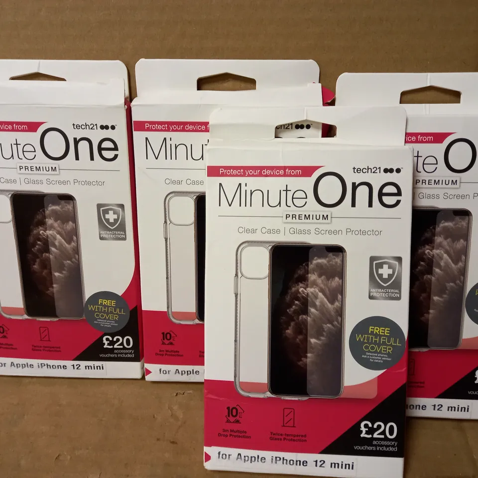 LOT OF 4 MINUTE ONE CLEAR CASES FOR IPHONE 12 MINI