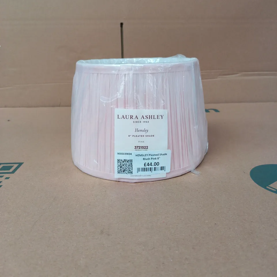 LAURA ASHLEY HEMSLEY 8" PLEATED SHADE PINK UNBOXED
