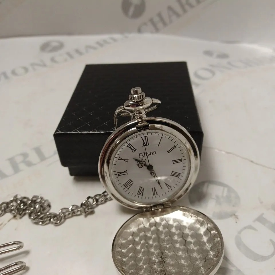 MENS EDISON POCKET WATCH WITH CHAIN