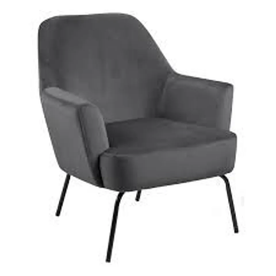 BOXED GREY LOUNGE CHAIR