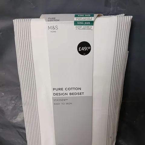 M&S HOME PURE COTTON DESIGN BEDSET (KING SIZE)