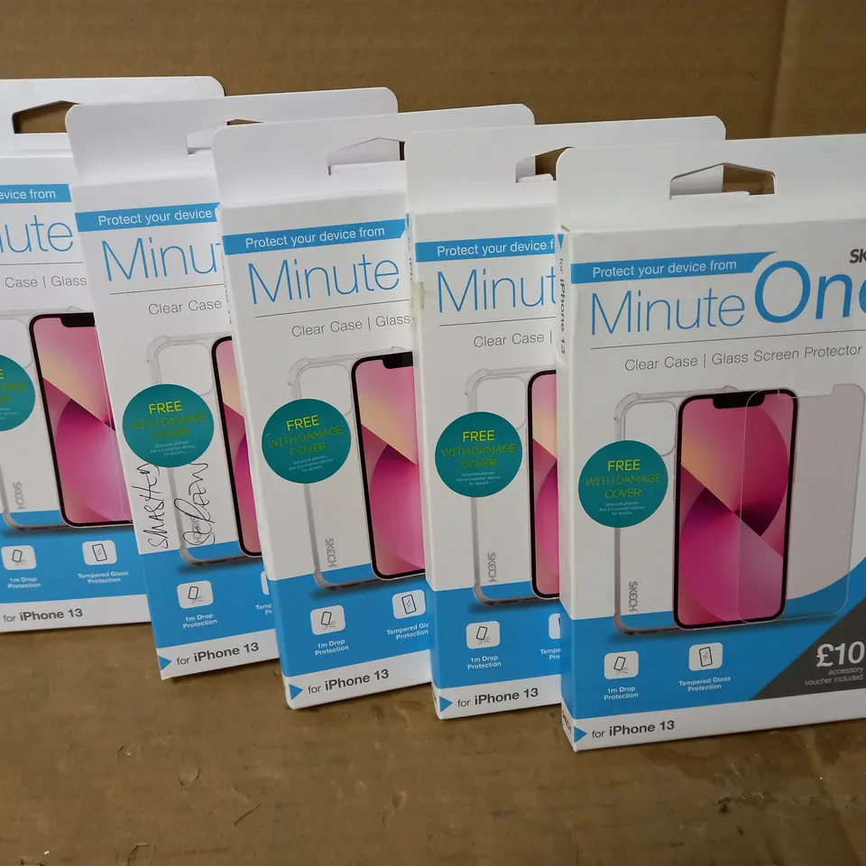 LOT OF 5 MINUTE ONE CLEAR CASES FOR IPHONE 13
