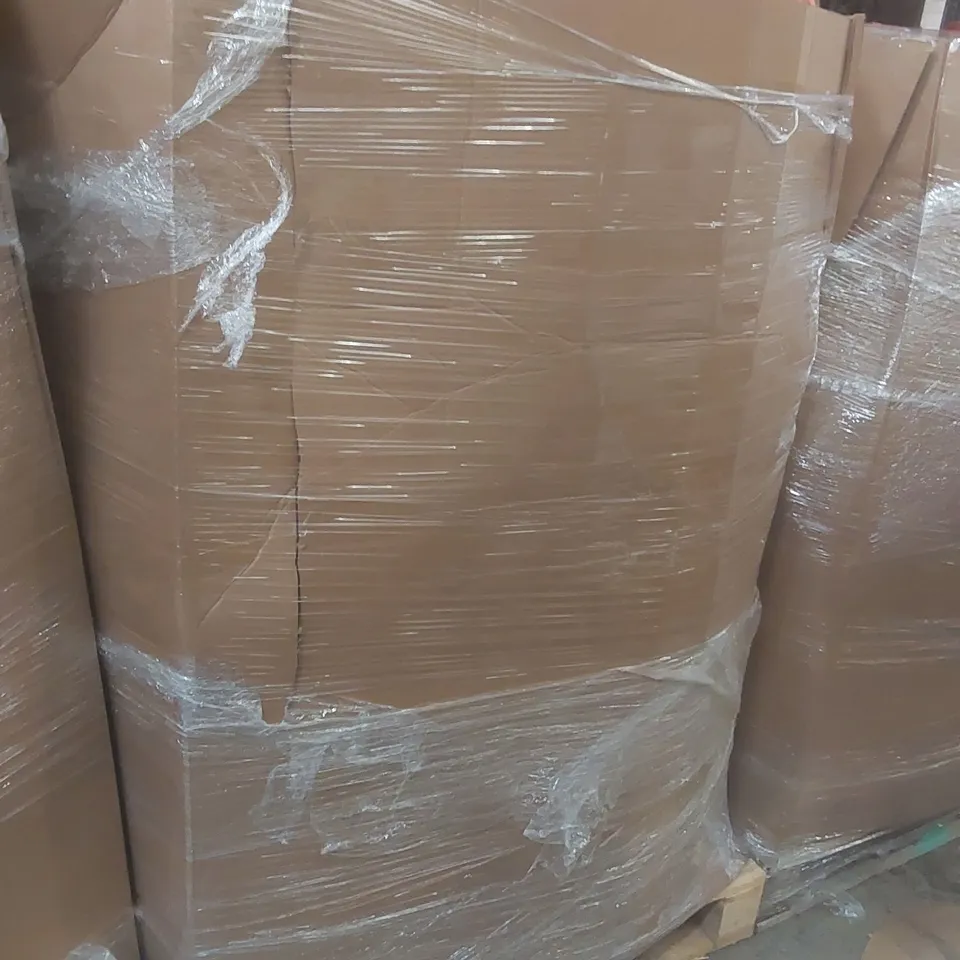 PALLET CONTAINING A VERY LARGE QUANTITY OF ASSORTED CONSUMER PRODUCTS INCLUDING: CHILDREN'S TOYS, LARGE WICKER BASKET, WALKING STICK, CRUTCHES ECT